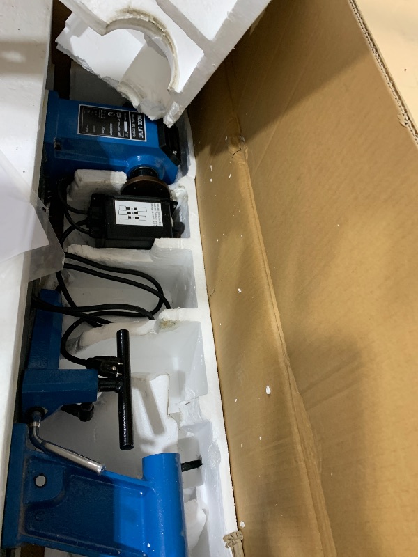 Photo 1 of 12" x 18" Digital Display Wood Lathe Machine, Benchtop Wood Lathe Machine 3/4HP 110V Infinitely Variable Speed 650-3800 RPM Professional for High Speed Sanding and Polishing