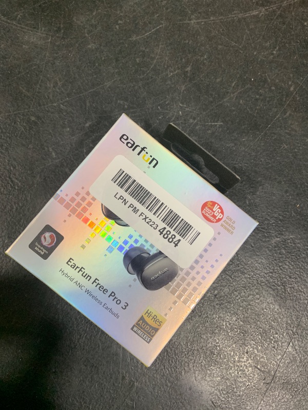 Photo 1 of EarFun Free Pro 3 Noise Cancelling Wireless Earbuds, Hi-Res Sound, Snapdragon Sound with Qualcomm aptX™ Adaptive, 6 Mics ENC, Bluetooth 5.3 Earbuds, Multipoint Connection, Custom App, Wireless Charge