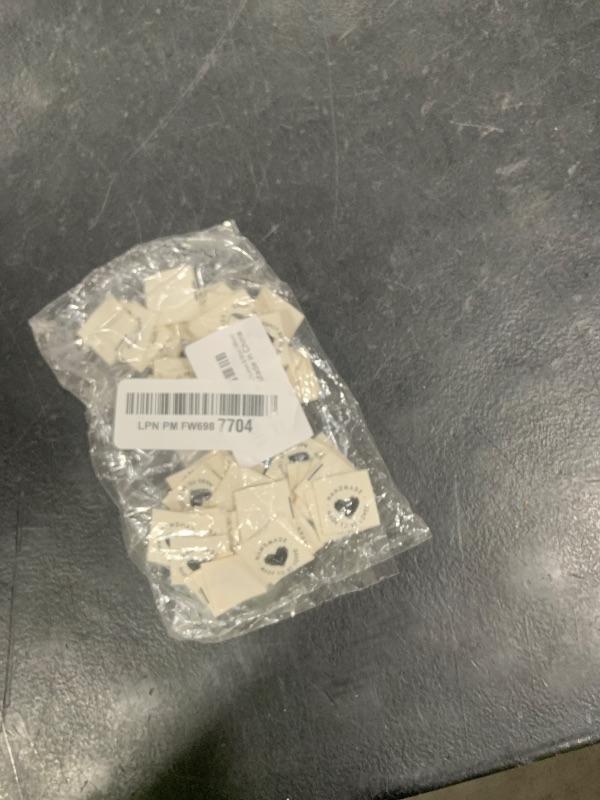 Photo 1 of 100pcs Sewing Labels for Handmade Items with Love, Durable Crochet Tags, Handmade Tags for Crochet, Knitting Projects for Hats Beanies Scarves & More (White)