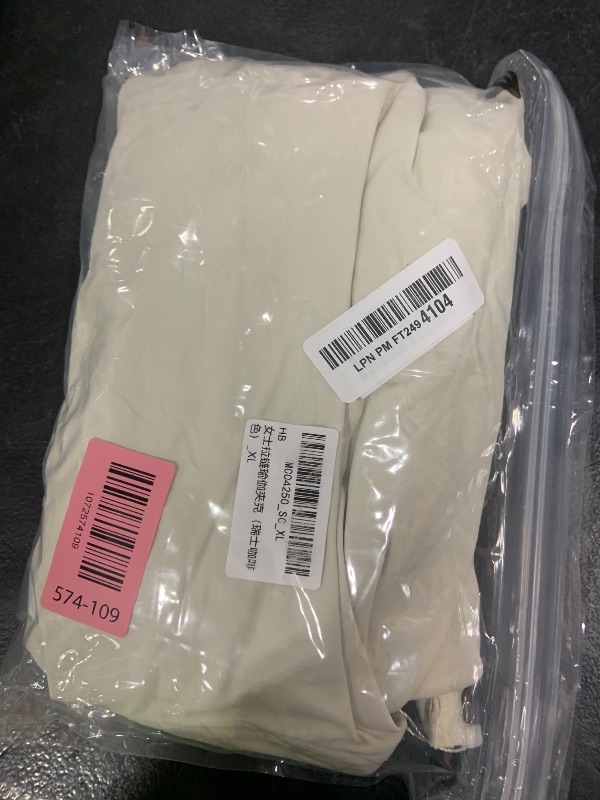 Photo 1 of Rapbin Zip Up bbl Jackets for Women Workout Athletic Top Long Sleeve Lightweight Fitted Running Clothes with Pockets XL