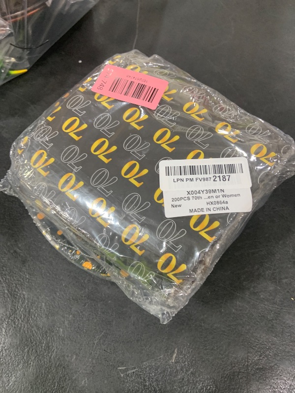 Photo 1 of 200PCS 70th Theme Birthday Party Tableware Vintage 1956 Party Supplies 70 year old Birthday Party Decorations Plates Napkins Forks Black and Gold Dinnerware Favors for Men or WomenLPNPMFV9872187
