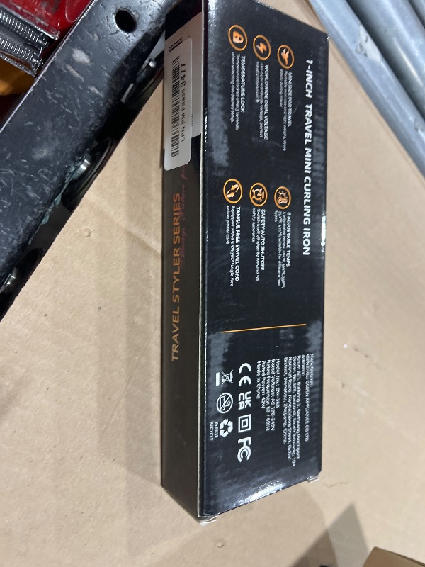Photo 1 of 1 Inch Mini Travel Curling Iron, 100-240V Travel Dual Voltage Curling Iron for Short Hair with 5 Heat Settings, Small Curling Wand with Temperature Memories and Lock, Silver