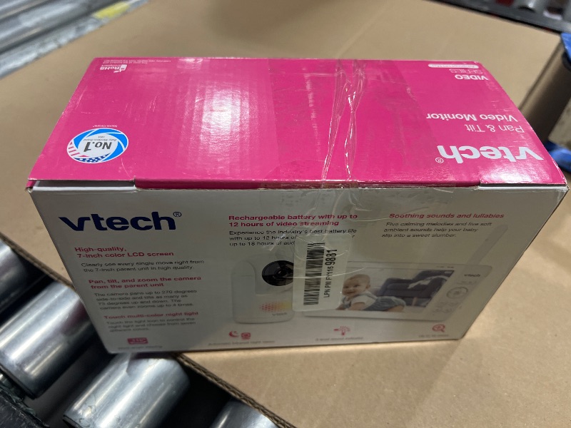Photo 1 of VTech 7" Baby Monitor with IPS Screen, Pan Tilt Zoom Camera, No WiFi Video Baby Monitor with Camera and Audio, Multi-Color Night Light, 2-Way Talk, Lullabies, Advanced HQ Max