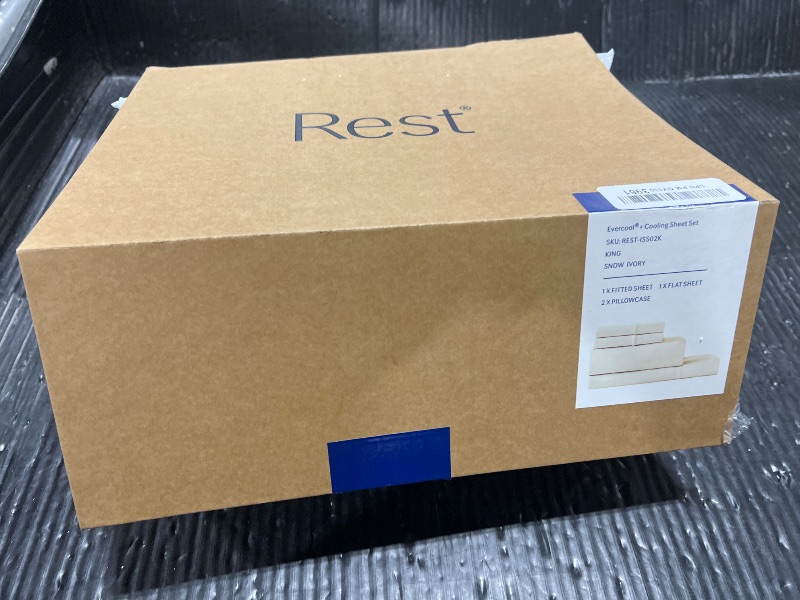 Photo 1 of REST® Evercool®+ Cooling Sheet Set, King Size, Snow Ivory, Breathable Bed Sheets for Hot Sleeper and Night Sweats, with Pillowcases, with Ionic+ Self-Cleaning Silver Yarn for Sensitive Skin, 4PCS