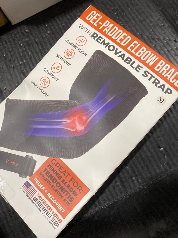 Photo 1 of DR. BRACE® Elite Elbow Brace Support, Breathable Elbow Compression Sleeve with Gel Pad for Golfer's, Tennis Elbow & Tendonitis Treatment & Pain Relief 2024 (Black-Pink, Medium)