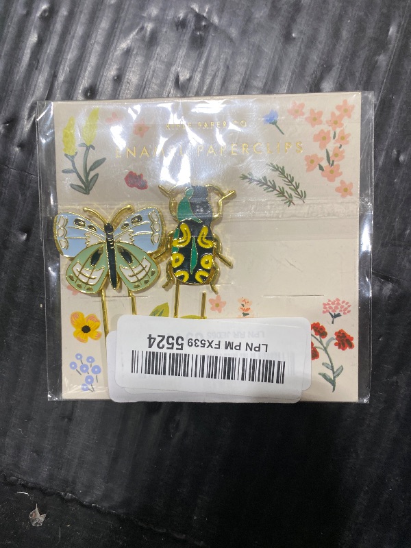 Photo 1 of  MISSING LADY BUG RIFLE PAPER CO. Curio Enamel Paper Clip Set, Use for Organizing, Decorating and More for Important Documents, Designed with Both Style and Function in Mind