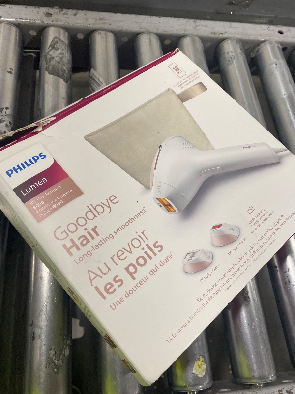 Photo 1 of Philips Lumea 8000 Series IPL Hair Removal Device, Personal Permanent At Home Laser Hair Reduction, for Women & Men, SenseIQ Technology, 2 Attachments for Body & Face, BRI932/03