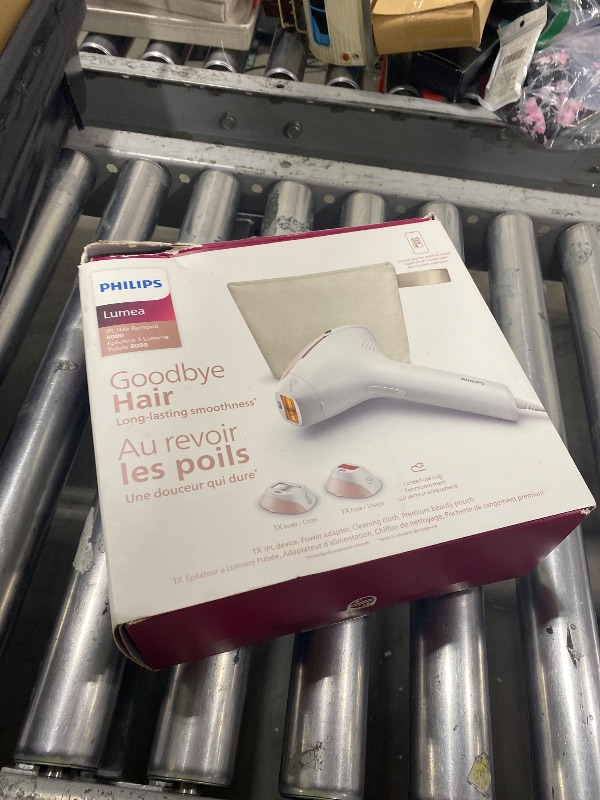 Photo 1 of Philips Lumea 8000 Series IPL Hair Removal Device, Personal Permanent At Home Laser Hair Reduction, for Women & Men, SenseIQ Technology, 2 Attachments for Body & Face, BRI932/03