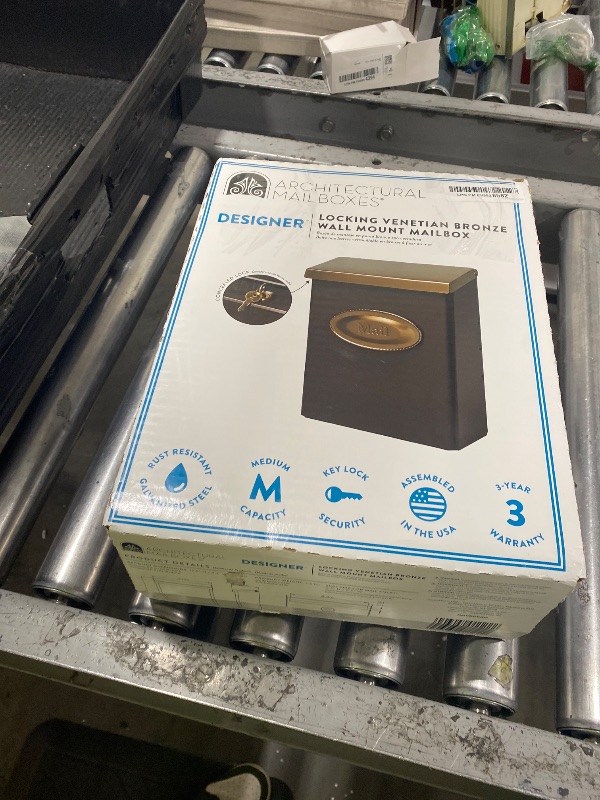 Photo 1 of Architectural Mailboxes Designer™ Locking, Vertical Wall-Mounted Mailbox for Outside, Modern Metal Galvanized Steel Medium Mail Box with Lock and Key Drop Box, Bronze with Optional Mail Emblem