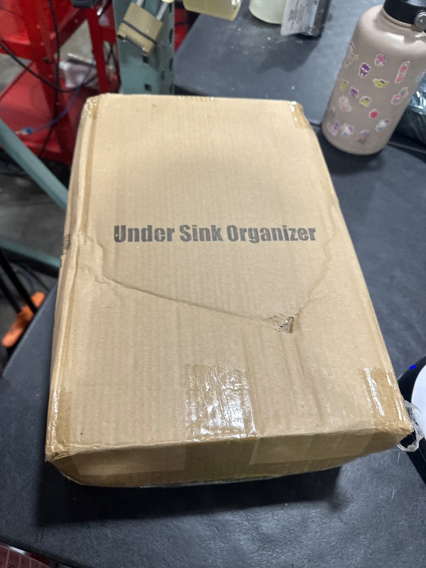 Photo 1 of PXRACK Under Sink Organizer, Adjustable Height, 2 Tier Pull Out Under Cabinet Organizer, Slide Out Thickened Metal Under Sink Storage for Kitchen Bathroom Laundry Pantry Cabinet, White, Large-2-Pack