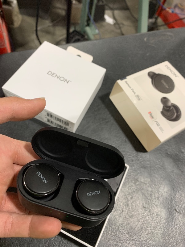Photo 1 of Denon PerL Pro True Wireless Earbuds - Adaptive Active Headphones Wireless Noise Canceling, Masimo Adaptive Acoustic Technology, Spatial Audio, 32Hr Battery Life, Wirefree Charging, Black