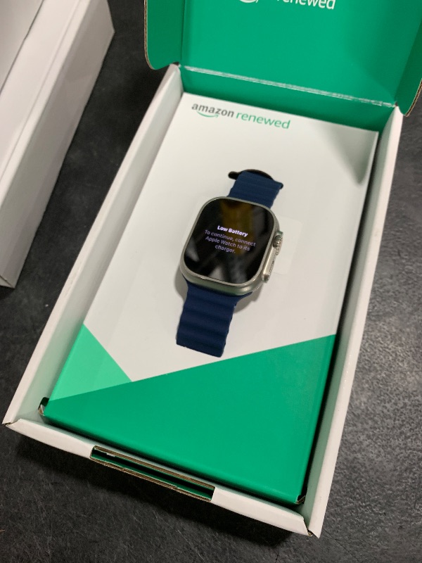 Photo 1 of Apple Watch Ultra 2 [GPS + Cellular, 49mm] - Titanium Case with Blue Ocean Band, One Size (Renewed Premium)
