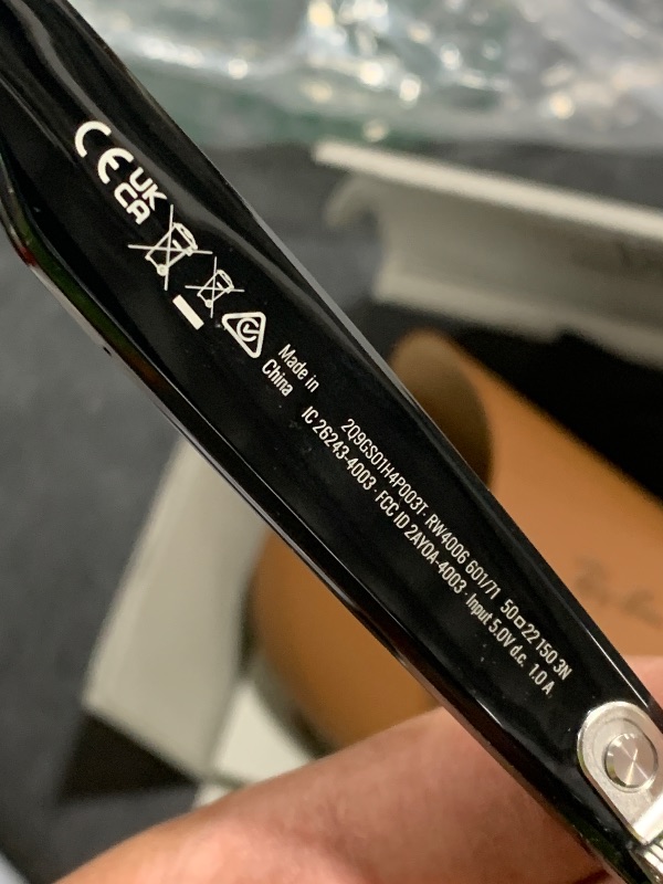 Photo 1 of Ray-Ban Meta (Gen 1), Wayfarer, Shiny Black | Smart AI Glasses for Men, Women — 12 MP Ultra-Wide Camera, Open-Ear Speakers for Audio, Video Recording and Bluetooth — Green Lenses — Wearable Technology