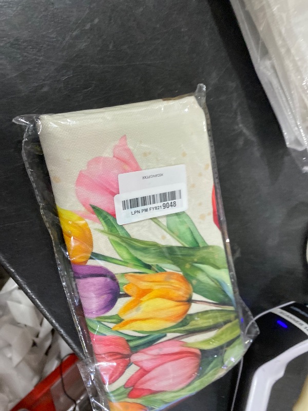 Photo 1 of Anyako Spring Summer Colorful Flowers Throw Pillow Covers 20X20 Inches Set of 2 Tulip Floral Mason Jar Pillowcase Soft Cotton Linen Square Spring Cushion Covers for Home Sofa Patio Bedroom