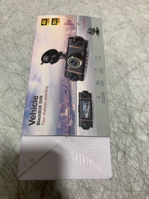 Photo 1 of 4 Channel 360° Dash Cam Front Rear Inside & Left Right,4K+1080P*3 FHD Car Camera,5GHz WiFi & App Control,8 IR Lamps Night Vision,24H Parking Mode,G-Sensor,Loop Recording,Includes 64GB SD Card?Black?