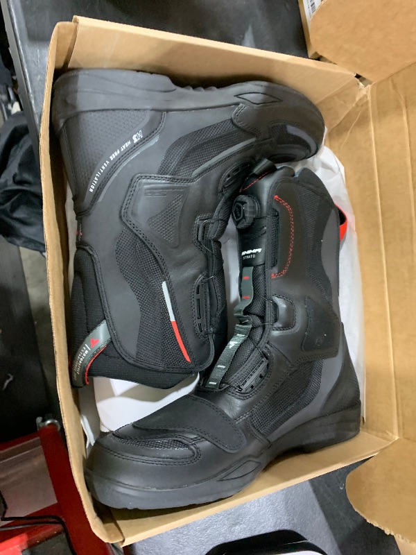 Photo 1 of SHIMA STRATO Motorcycle Boots for Men - Vented, Reinforced Lightweight Long Biker Riding Boots with ATOP Fast-Closure System, Ankle Protection, Non-slip Sole, Reflective Panels (Black, 11,5)