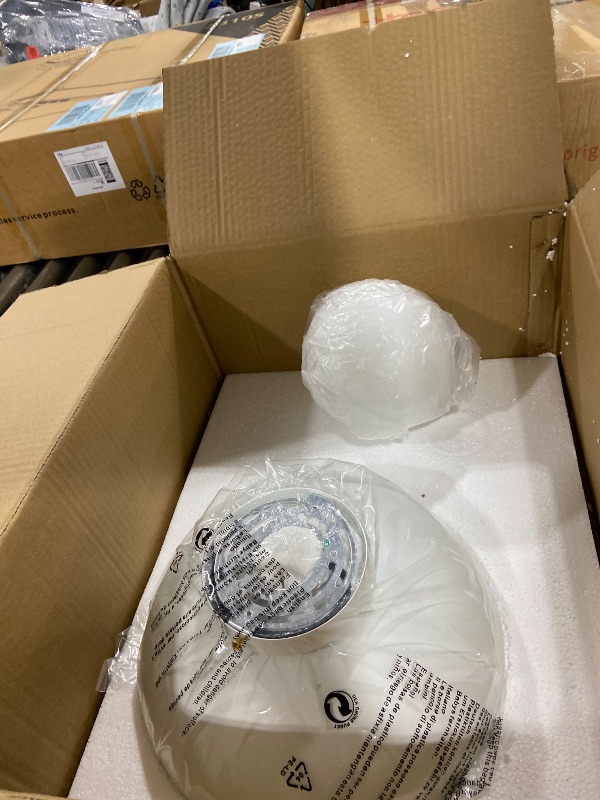 Photo 1 of Jowjut Flush Mount Ceiling Light Minimalist White Semi Modern Flush Mount Light with Glass Globe Shade 11.8" Ceiling Lighting Fixture for Bedroom, Bathroom, Hallway, Entryway, Kitchen