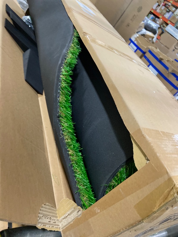 Photo 1 of EXOEMTS Thickened Realistic Golf Putting Green, 5 x 10ft Professional Golf Practice Training Mat for Indoor Outdoor, 3 Holes, Long Challenging Game Green Mat for Children with Training Aid Put Cup