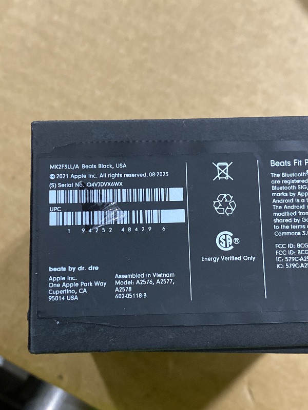 Photo 1 of RIGHT SIDE NONFUNCTIONAL----------------------Beats Fit Pro (1st Gen) - True Wireless Noise Cancelling Earbuds - Active Noise Cancelling - Sweat Resistant Earphones, Compatible with Apple & Android, Class 1 Bluetooth®- Beats Black