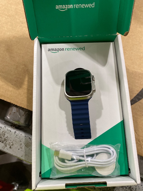 Photo 1 of Apple Watch Ultra 2 [GPS + Cellular, 49mm] - Titanium Case with Blue Ocean Band, One Size (Renewed Premium)