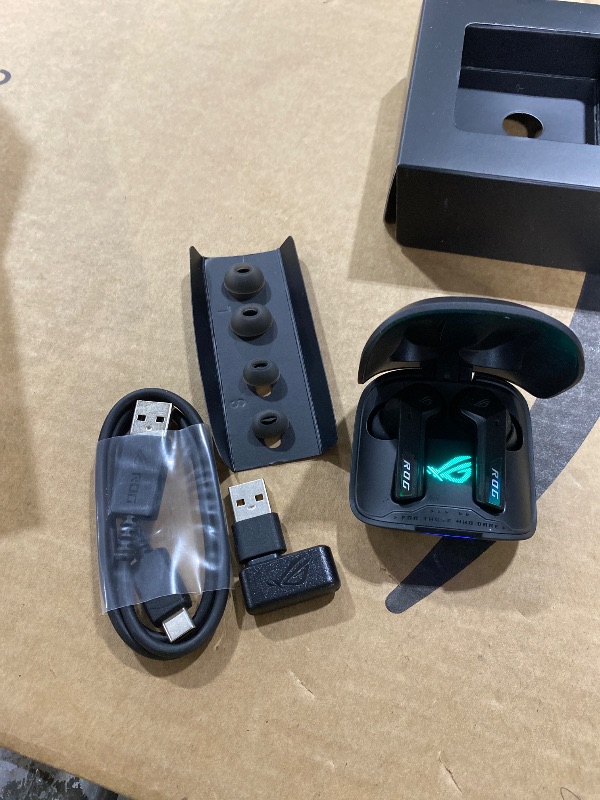 Photo 1 of ASUS ROG Cetra True Wireless SpeedNova Gaming Earbuds – Dual-Mode (BT, 2.4GHz), Dirac Opteo, Bone-Conduction AI Mic, Adaptive ANC, 46Hr Battery, for PC, PS5, PS4, Switch, Mobile, ROG Ally/X - Black