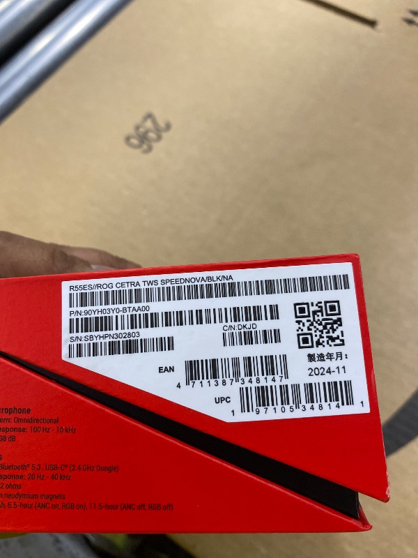 Photo 1 of ASUS ROG Cetra True Wireless SpeedNova Gaming Earbuds – Dual-Mode (BT, 2.4GHz), Dirac Opteo, Bone-Conduction AI Mic, Adaptive ANC, 46Hr Battery, for PC, PS5, PS4, Switch, Mobile, ROG Ally/X - Black