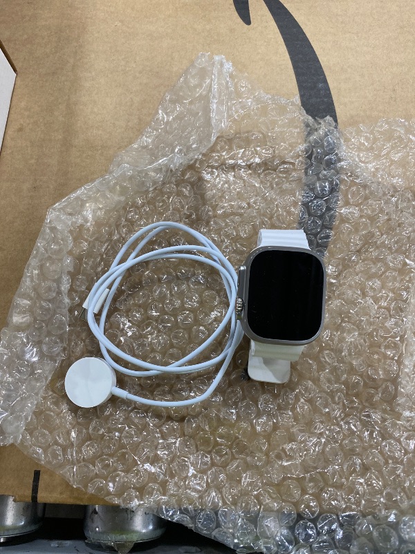 Photo 1 of Apple Watch Ultra 2 [GPS + Cellular, 49mm] - Titanium Case With White Ocean Band, One Size (Renewed)