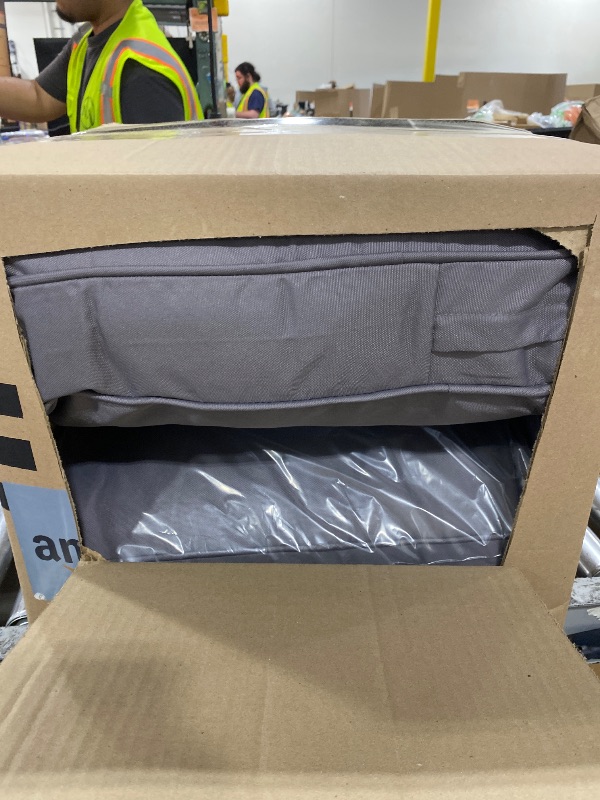 Photo 1 of AAAAAcessories Outdoor Deep Seat Cushions with Double Welted Pillow, Waterproof, Fade-Resistant Patio Furniture Replacement Cushions, 25.5" x 25.5" x 5" + 25.5" x 19", Dark Gray