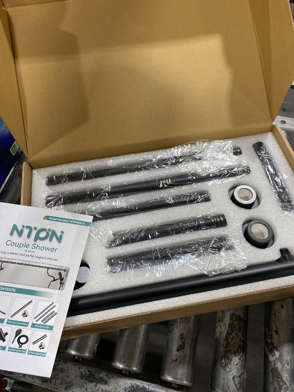 Photo 1 of NTPN Dual Shower Head with Handheld for Couples, High Pressure Double Shower Heads for Two People Rod, Two Showerhead System Fit 2 Person, Gifts for Women Men, SPA-Like (Black, Segmented Design)