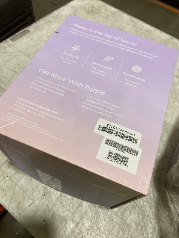 Photo 1 of Purple SoftStretch Sheets, Queen Size, Rayon Blend, Moisture-Wicking, Morning Mist, Fits Other Mattresses, Stretch for Adaptive Support