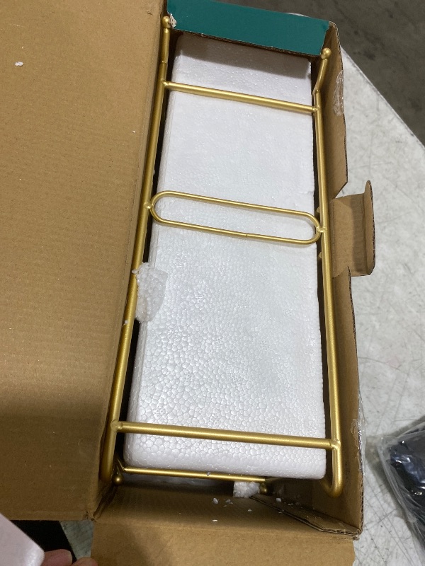 Photo 1 of HOMKULA Ceramic Fruit Bowl for Kitchen Counter - 3 Tier Fruit Basket with Metal Stand, Tiered Fruit Stand for Countertop, Snack, Nuts, Cake, Dessert, Cute (Gold, Large)