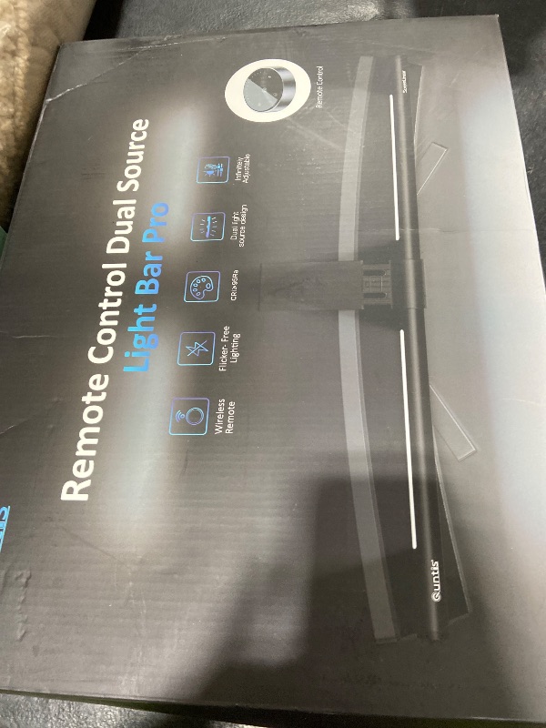 Photo 1 of Quntis Monitor Light Bar with Remote, 20.1'' Dual Light Screen Light Bar, Sliding Weighted Clip Fit for All Screens, Adjustable Stepless Dimming, Eye Caring No Glare Gaming Work Desk Lamp, Gray