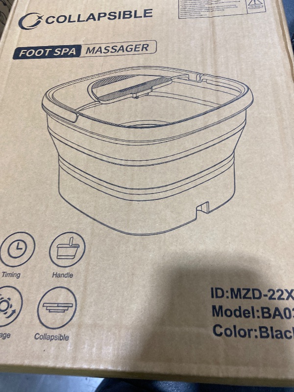 Photo 1 of Collapsible Foot Spa with Heat and Remote, Heated Foot Bath Massager with Timer, and 24 Motorized Shiatsu Massage Balls, Foot Soaking Tub Supports Hot/Cold Water Soaking