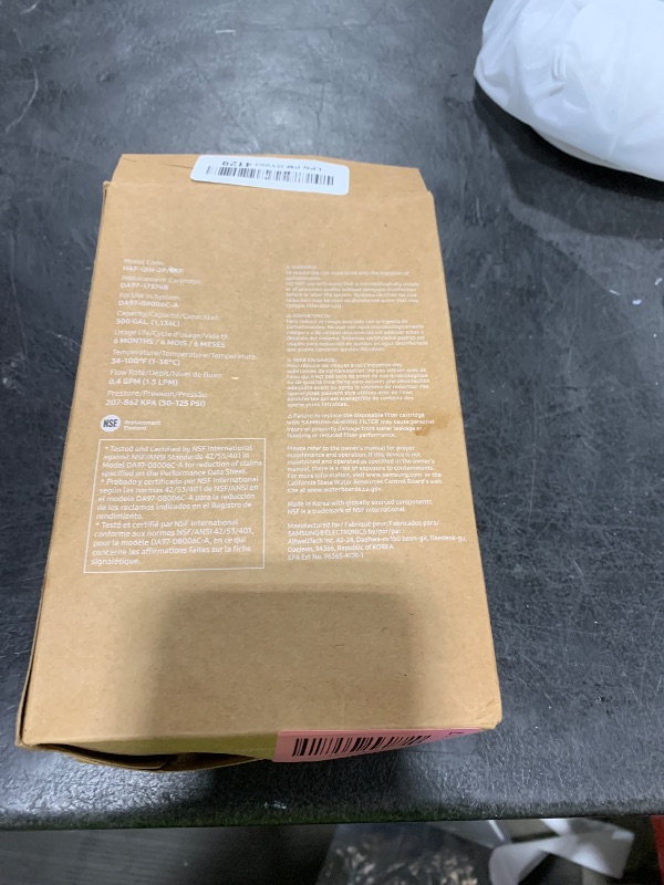 Photo 1 of Samsung HAF-QIN-2P/EXP Genuine Refrigerator Water Filter, Reduces 99% of Harmful Contaminants for Clean, Clear Drinking Water, 6-Month Life, Easy Install, Pack of 2