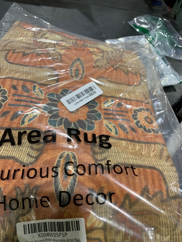 Photo 1 of GarveeHome Tiger Print 2'6"x8' Washable Non Slip Runner Rugs for Hallways, Boho Terracotta Kitchen Runner Ultra Thin Soft Vintage Tribal Indoor Throw Floor Carpet for Entryway Bedroom Bathroom