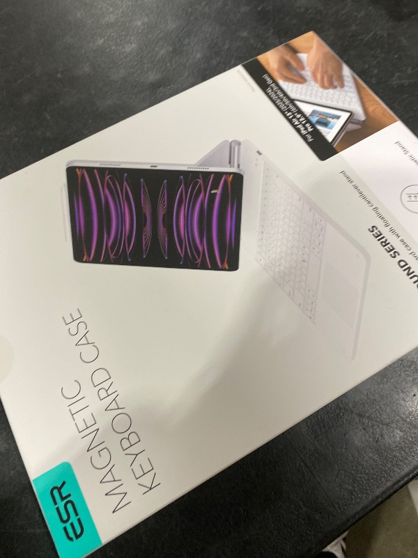 Photo 1 of ESR iPad Air 13 Inch Case Keyboard(M4, 2024), Easy-Set Floating Cantilever Stand for iPad Pro 12.9 inch (6th/5th/5th/3rd), Precision Multi-Touch Trackpad, Multi-Color Backlit Keys,White