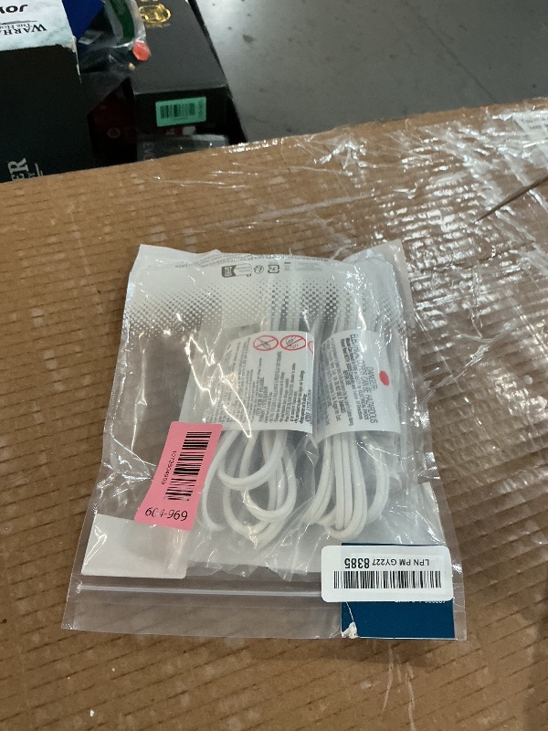 Photo 1 of [ETL Listed] Cable Matters 2-Pack 16 AWG 2 Prong Extension Cord 6 ft, 13A 3-Outlet Extension Cords with Tamper Guard, 13 Amp, 1625 Watts, White