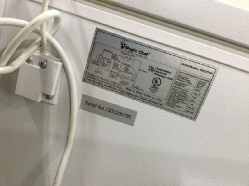 Photo 1 of ***FOR PARTS ONLY MAJOR DAMAGE***
Magic Chef
7.0 cu. ft. Chest Freezer in White