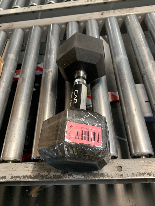 Photo 1 of ***MISSING ONE***
CAP 25 LB Rubber Coated Hex Dumbbell Weight, Rubber Free Weights for Home Gym Strength Training, Chrome Handle, Pair