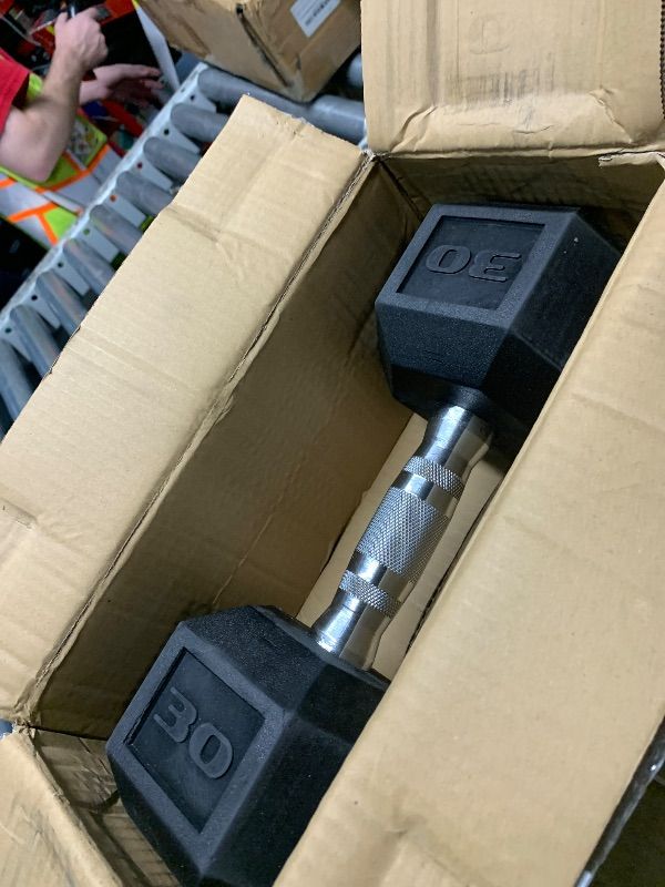 Photo 1 of ***Only 1*** CAP 35 LB Rubber Coated Hex Dumbbell Weight, Rubber Free Weights for Home Gym Strength Training, Chrome Handle, Pair