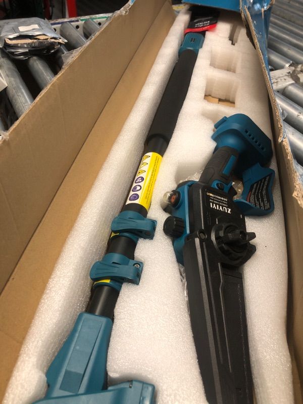 Photo 1 of ***MISSING PARTS***]


ZUYIYI 3-in-1 Cordless Pole Saw & 6 Inch 8 Inch Mini Chainsaw for Makita 18V Battery(NOT Included), Electric Chain Saw w/Extension Pole, 15Ft Max Power Pole Chainsaw for Tree Trimming, Wood Cutting