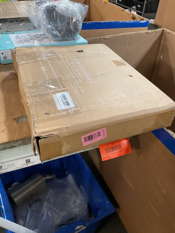 Photo 1 of ***MISSING PARTS***
StorageWorks Recycling Bin with Lid, 29Gal Large Recycling Bin for Kitchen, Indoor Recycling Bins with 2 Reusable Washable Bags for Bottles and Cans, Steel Frame Fabric Sorter, 110L, Blue