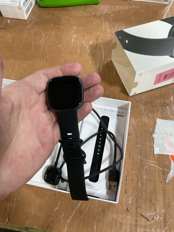 Photo 1 of **Parts Only** Fitbit Versa 4 Fitness Smartwatch with Daily Readiness - 3-Month Google Health Premium Membership Included - GPS, 24/7 Heart Rate, 40+ Exercise Modes, Sleep Tracking - Black/Graphite