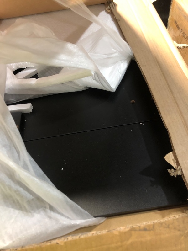 Photo 1 of ***FACTORY SEALED - OPENED FOR INSPECTION**   Garvee Vanity Desk with Lighted Mirror, Makeup Vanity with Charging Station, Glass Top Dressing Table with Cushioned Storage Stool for Bedroom, Black