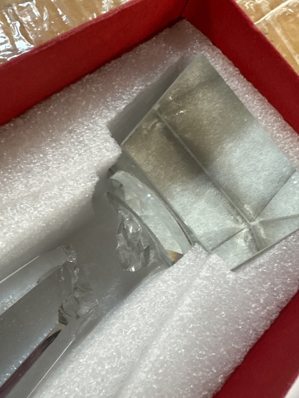 Photo 1 of ***broken*** MECCANIXITY Crystal Glass Trophy, Champions Award for Desktop Table Decor Sports Competition Paperweight
