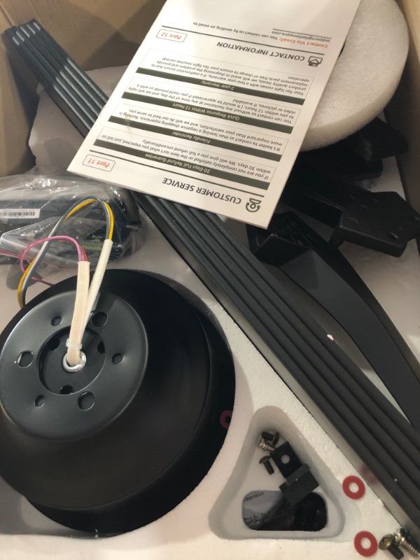 Photo 1 of *** POSSIBLY MISSING PARTS***
ZMISHIBO 52 Inch Ceiling Fan with Light, App&Remote Control, Flush Mount Low Profile, Dimmable 20W LED Light, Quiet Reversible Motor for Bedroom, Living Room, Apartment, Black