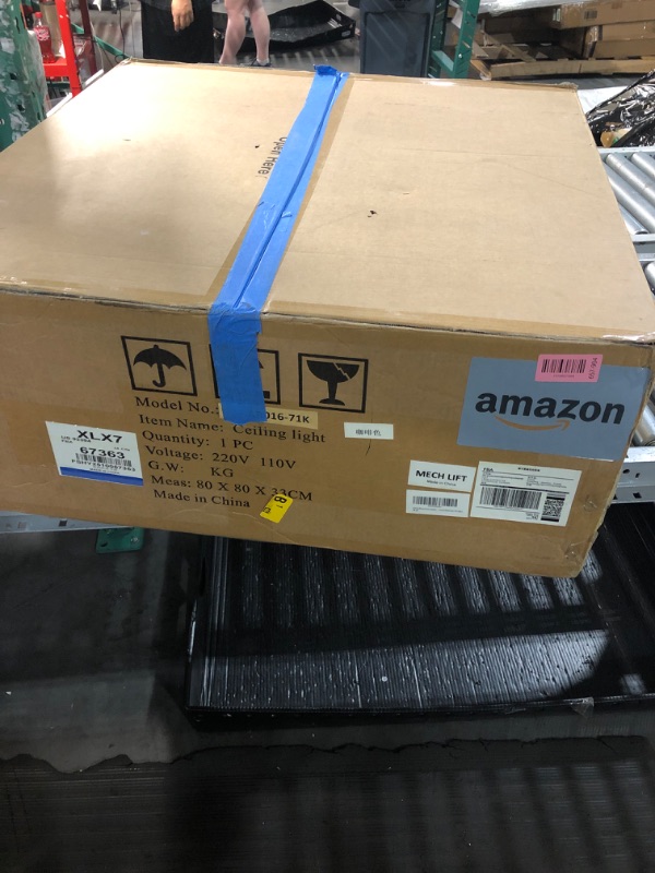 Photo 1 of (used untested) Arotikee Crystal Chandelier for High Ceiling, Modern Foyer Entryway Chandelier Lighting Fixture for Dining Room Staircase Height 62" - 37 Lights Black & Bronze