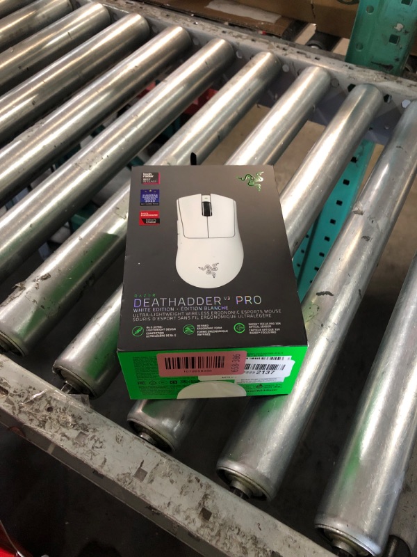 Photo 1 of ***FACTORY SEALED - OPENED FOR INSPECTION***Razer DeathAdder V3 Pro Wireless Gaming Mouse: 64g Lightweight Ergonomic - 30K DPI Optical Sensor - Gen-3 Optical Switches - 8 Programmable Controls - Up to 90 Hr Battery - White
