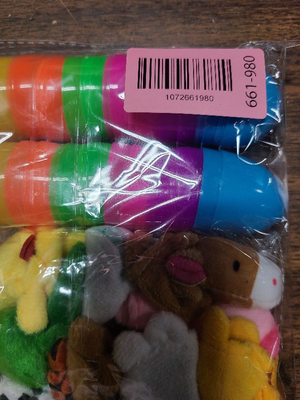 Photo 1 of 12 Pack Easter Eggs Filled with Animal Finger Puppets, Easter Basket Stuffers Surprise Easter Gifts Prefilled Mini Finger Plush Toys Hunt Party Favors for Kids