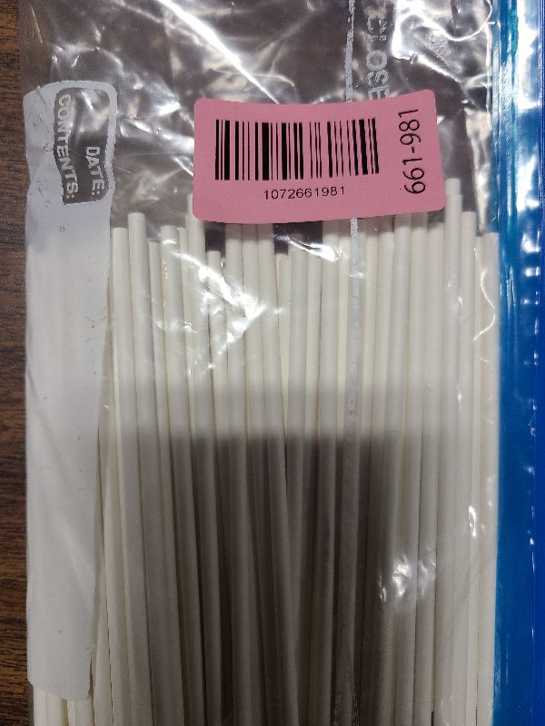 Photo 1 of 100 Count 5 INCH White Paper Lollipop Sticks,Cake Pop Sticks,Sucker Sticks for Cookies,Rainbow Candy,Chocolate,Cake Topper(Dia 4mm)